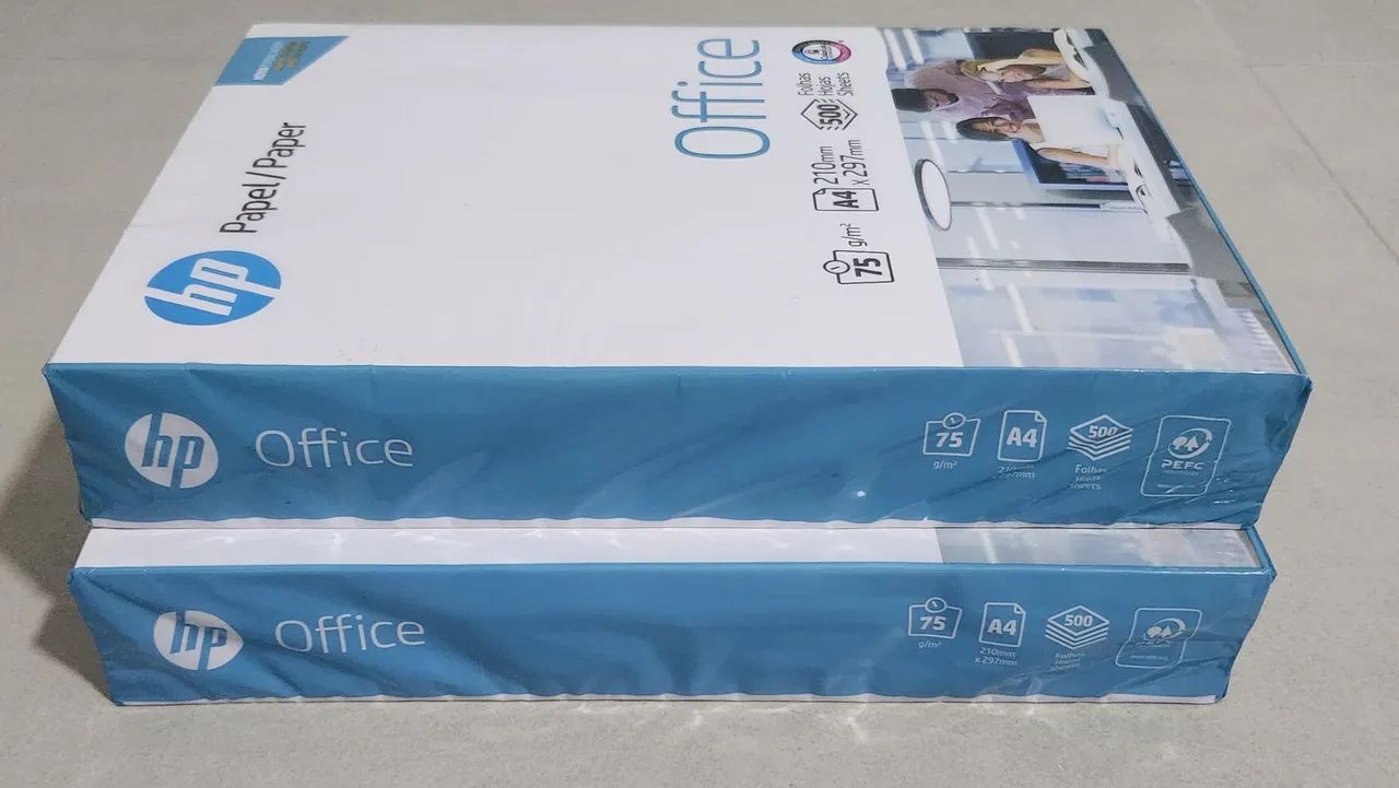 2 Resmas de Papel A4 HP Office - 500 folhas - Foto 3