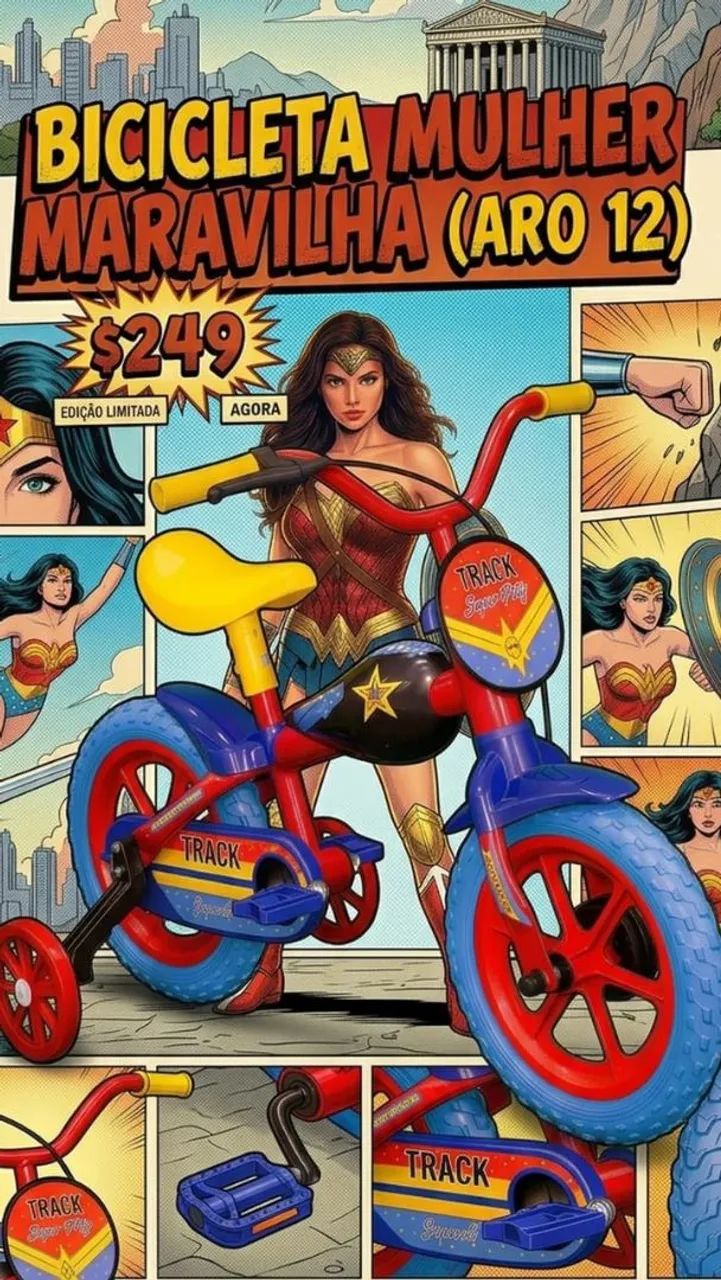 Bicicleta da mulher maravilha 