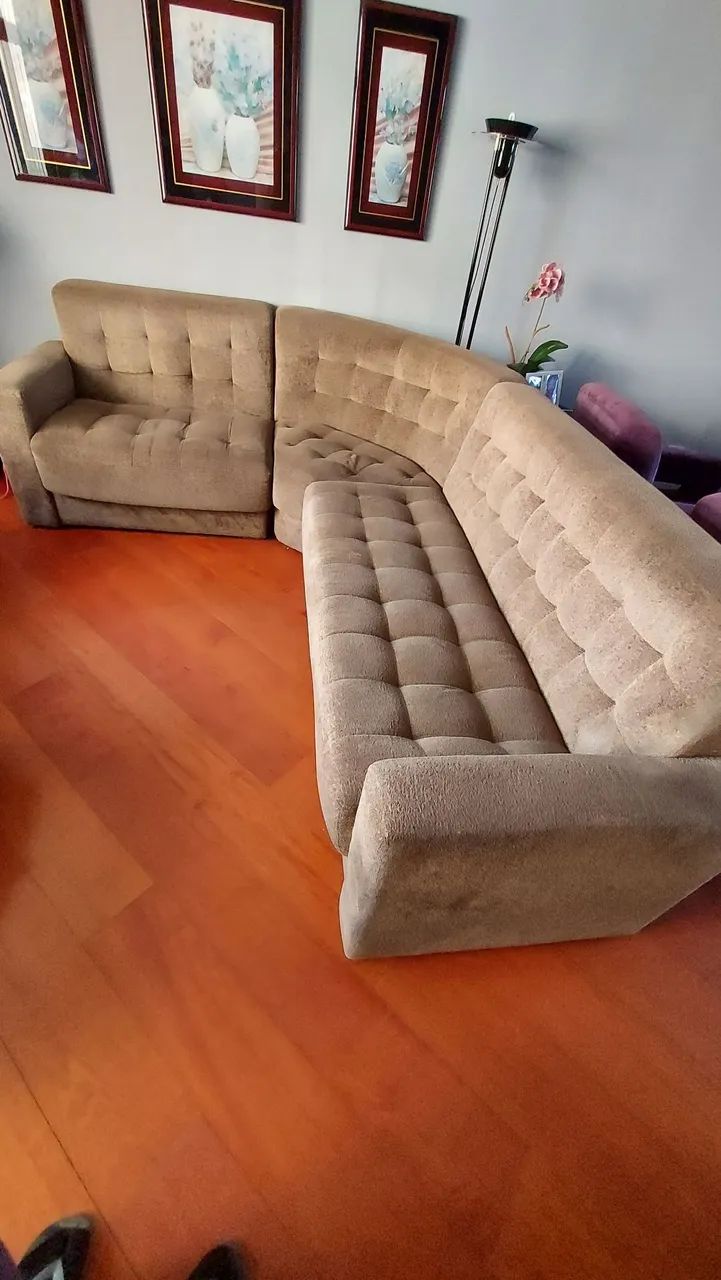 Conjunto sofá canto 7 lugares