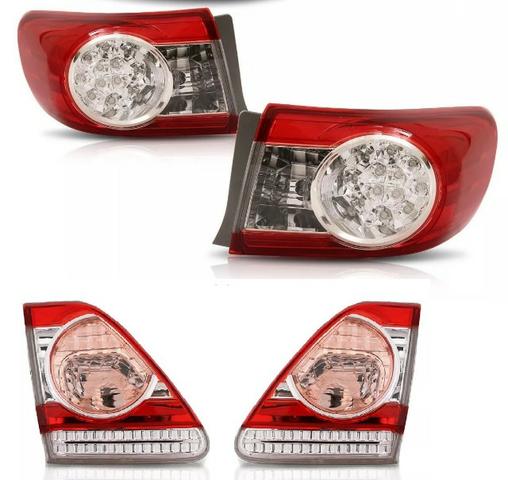 Jogo Lanterna Corolla 2012 2013 2014 Mala E Canto Com Led