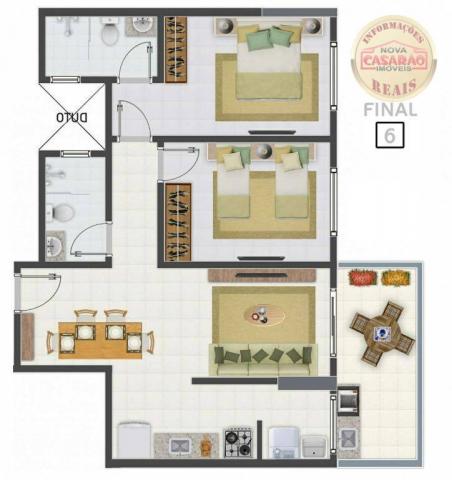 Apartamento com 2 dormitórios à venda, 58 m² por R$ 299.700,00 - Canto do Forte - Praia Gr - Foto 18