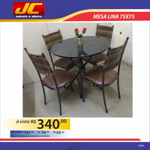 Mesa Lina com 4 cadeiras. Montagem grátis