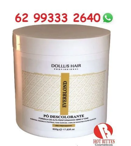 Pó Bala Descolorante Dollus Hair Dust free queratina Abre até 9 Tons