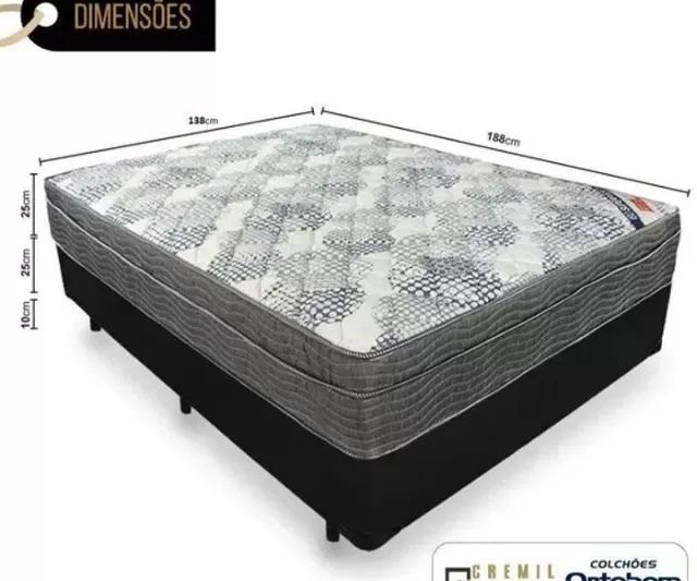 Cama Box Casal De Molas Ensacadas Ortobom 138cm Super Lindo Fazemos Entrega - Foto 2