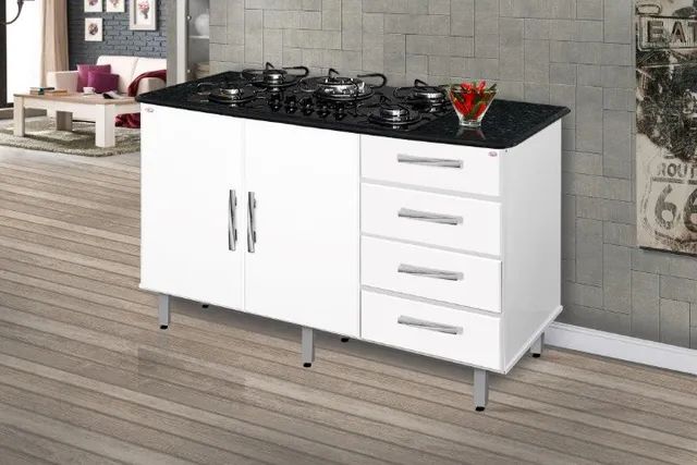 Balcão Burit Para Cooktop 5 Bocas! Frete Grátis + Montagem.