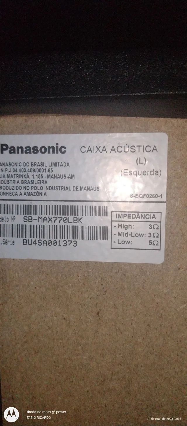 CAIXAS  PANASONIC R$ 1,200 