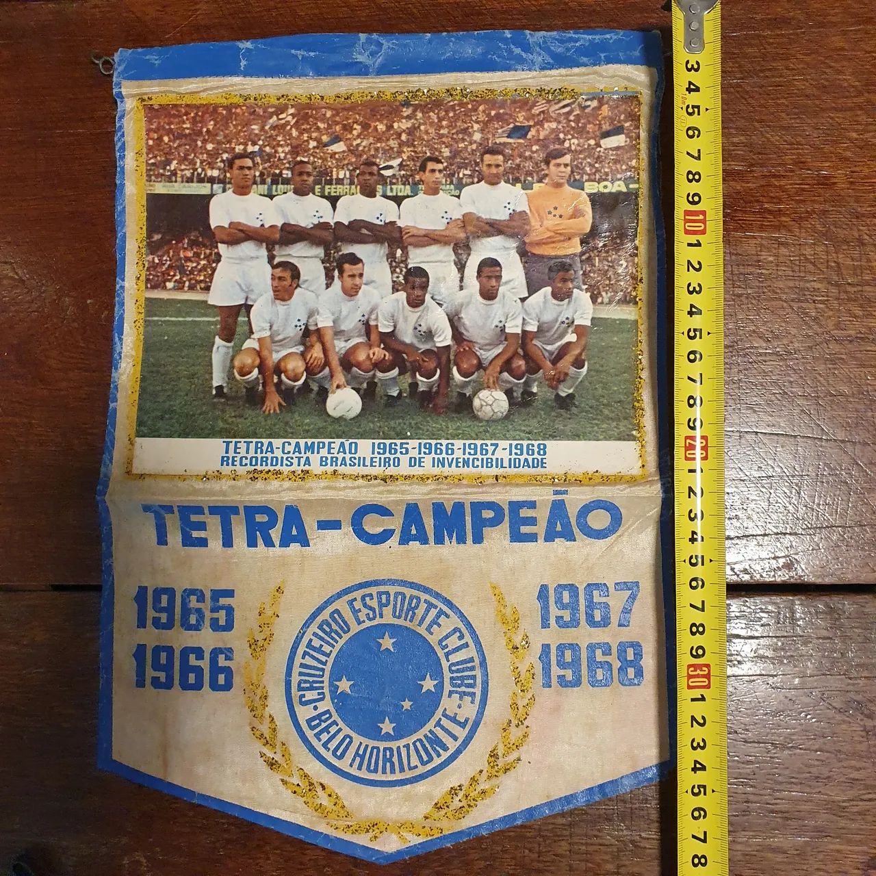 Flâmula original do Cruzeiro Tetra Campeão mineiro de 68 Tostão Piazza Raul