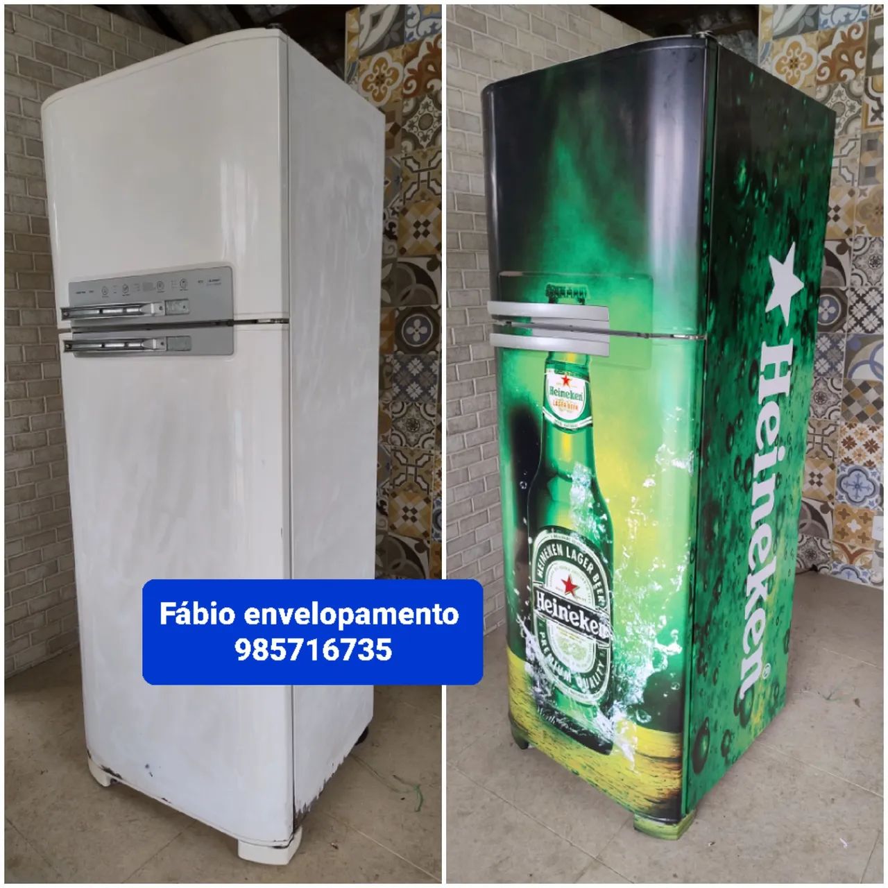 Envelopamento de geladeira simples e personalizado 