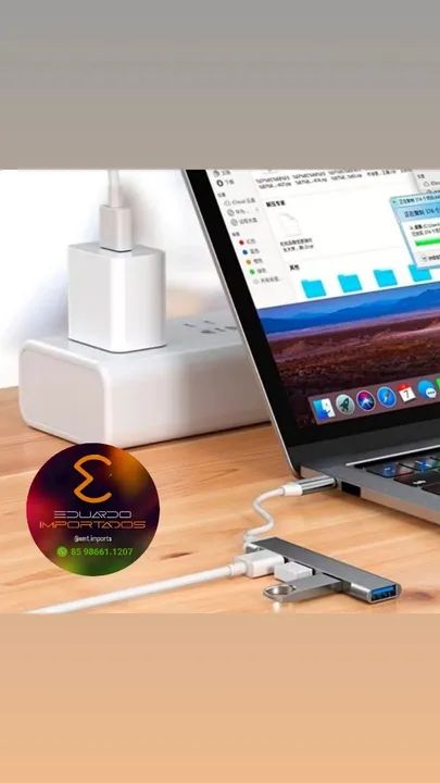 Hub USB tipoC com 4 portas 3.0 5.0gbps - Foto 3