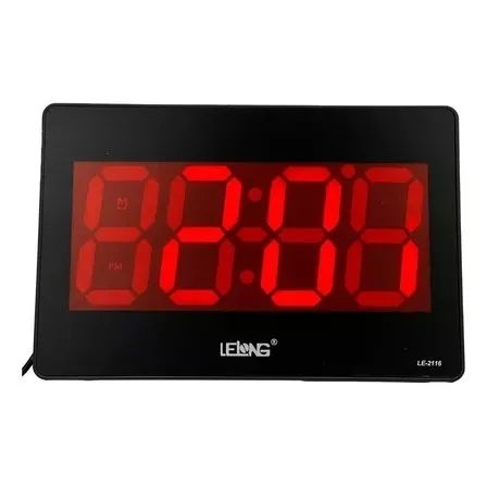 Relógio De Parede E Mesa Digital Com Alarme Data Lelong 2116 Novo Loja Coimbra - Foto 3