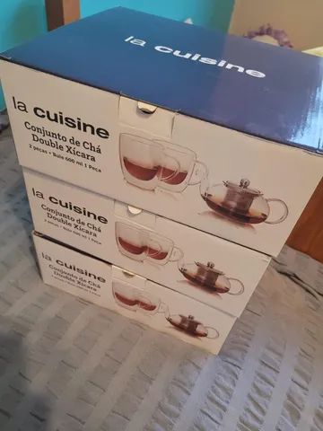 NOVO - Conjunto de Chá Double Bule 600 ml e Xícara 2 peças - La Cuisine - Foto 6