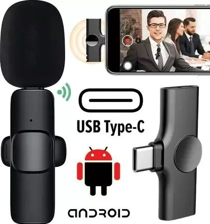 Microfone Lapela recarregável sem fio blogueira entrada Tipo C - Foto 6