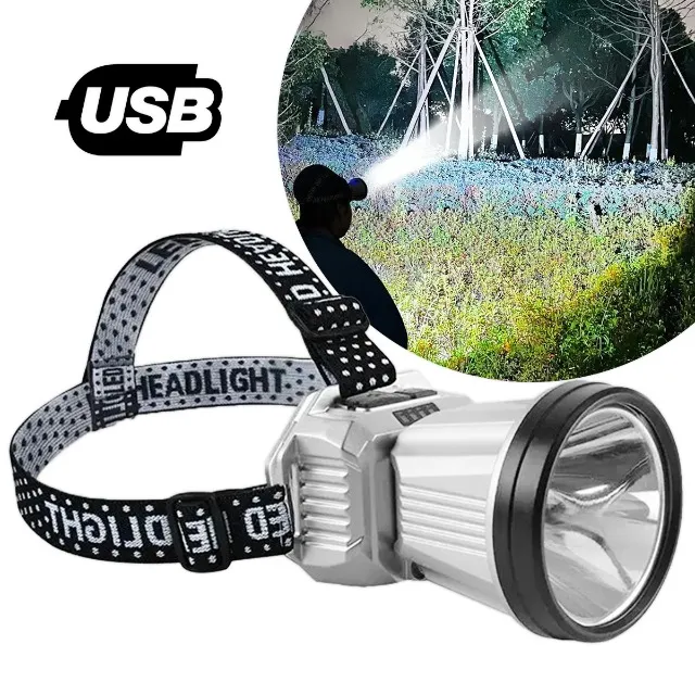 Lanterna de cabeça led.. longe alcance usb recarregavel