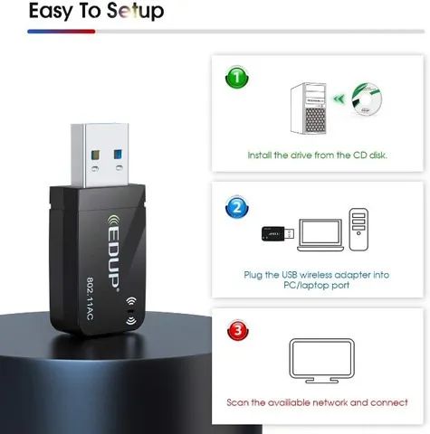 Adaptador Wireless Fenvi Edup E Usb 3.0 Dual 2.4g E 5g 1300mbps - Foto 3