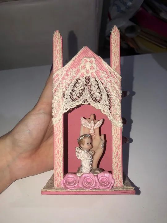 Mini capela decorativa cristã 