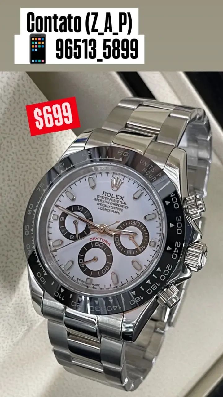 Relógio ROLEX AUTOMÁTICO DAYTONA FUNDO BRANCO  - Foto 3