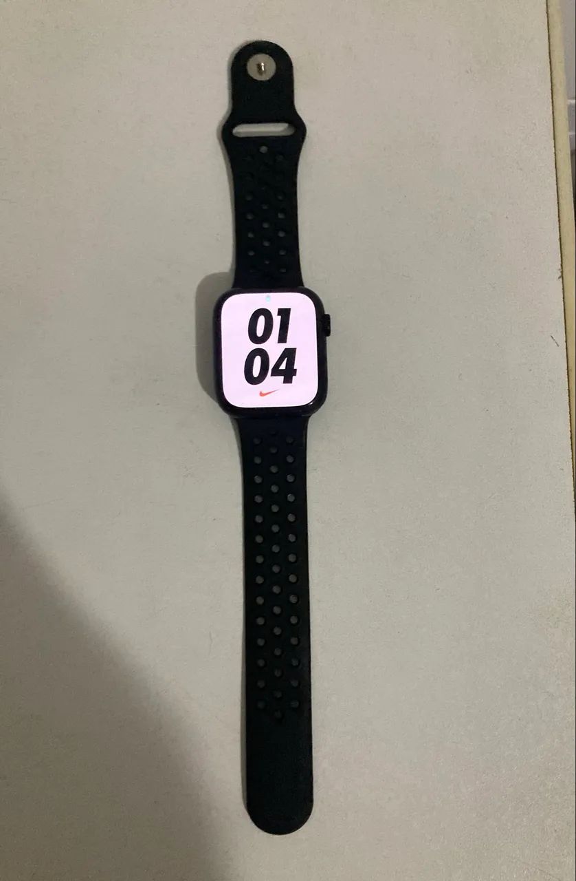 NIKE×Apple Watch series7 45mm Apple Watch Nike Series 7 ((GPS)), Caixa em alumínio meia-noite de