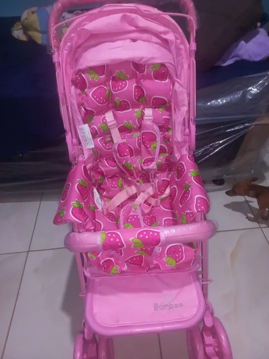 Carinho de bebê da moranguinho , marca bamboo - Foto 3