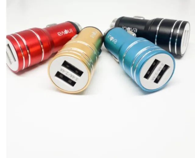 Carregador de Celular Veicular Rapido Automotivo 3.4a 2 Usb V8 Mcro Usb - Foto 2