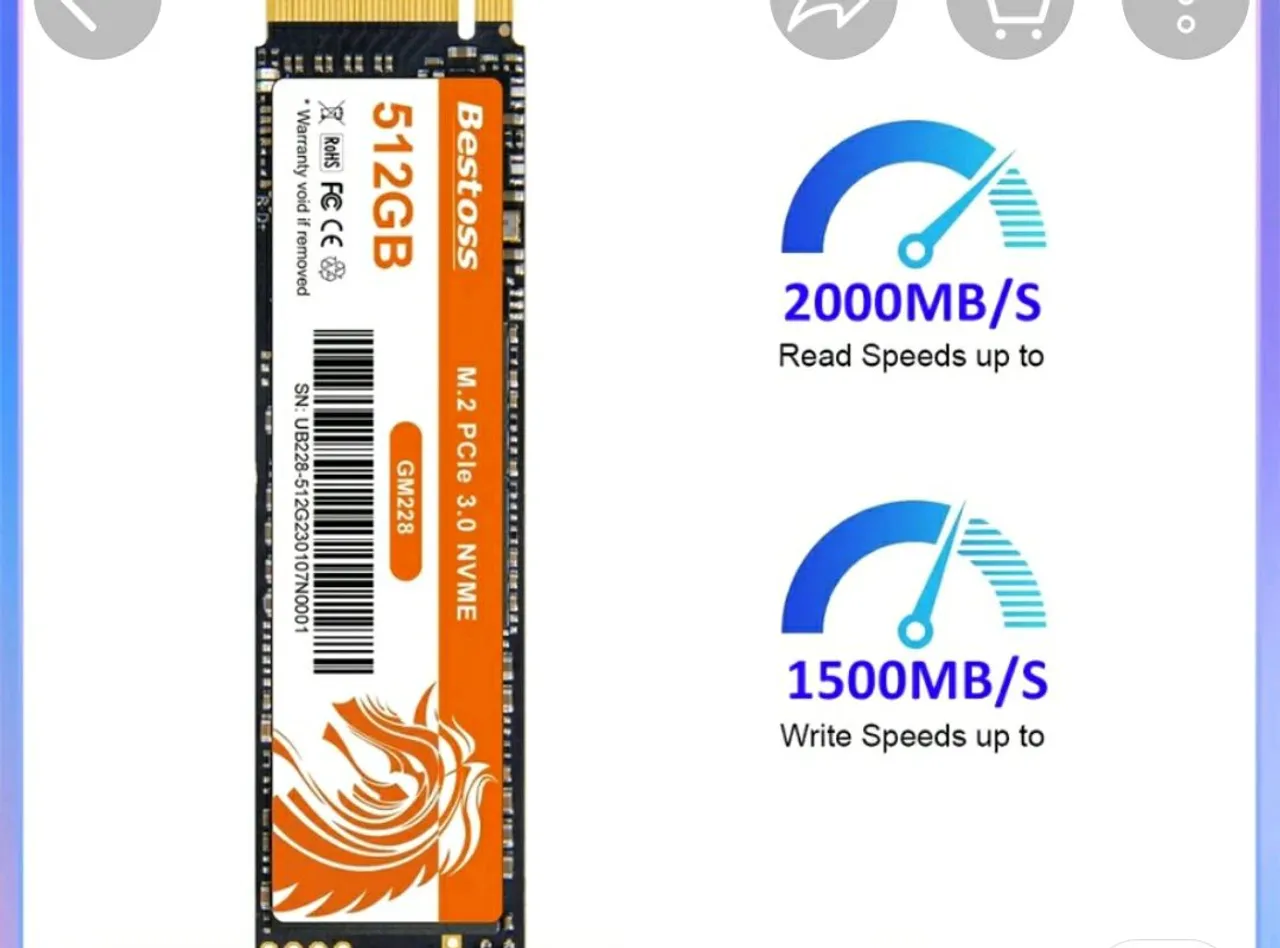 SSD NVMe 256GB Bestoss M.2 PCIe 3.0 - 2000MB/s Leitura - 1500MB/S Escrita