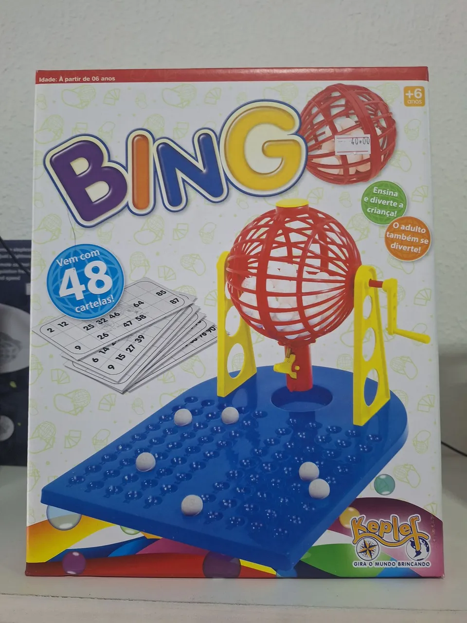 Bingo com Bola Giratória - Brinquedo Educativo