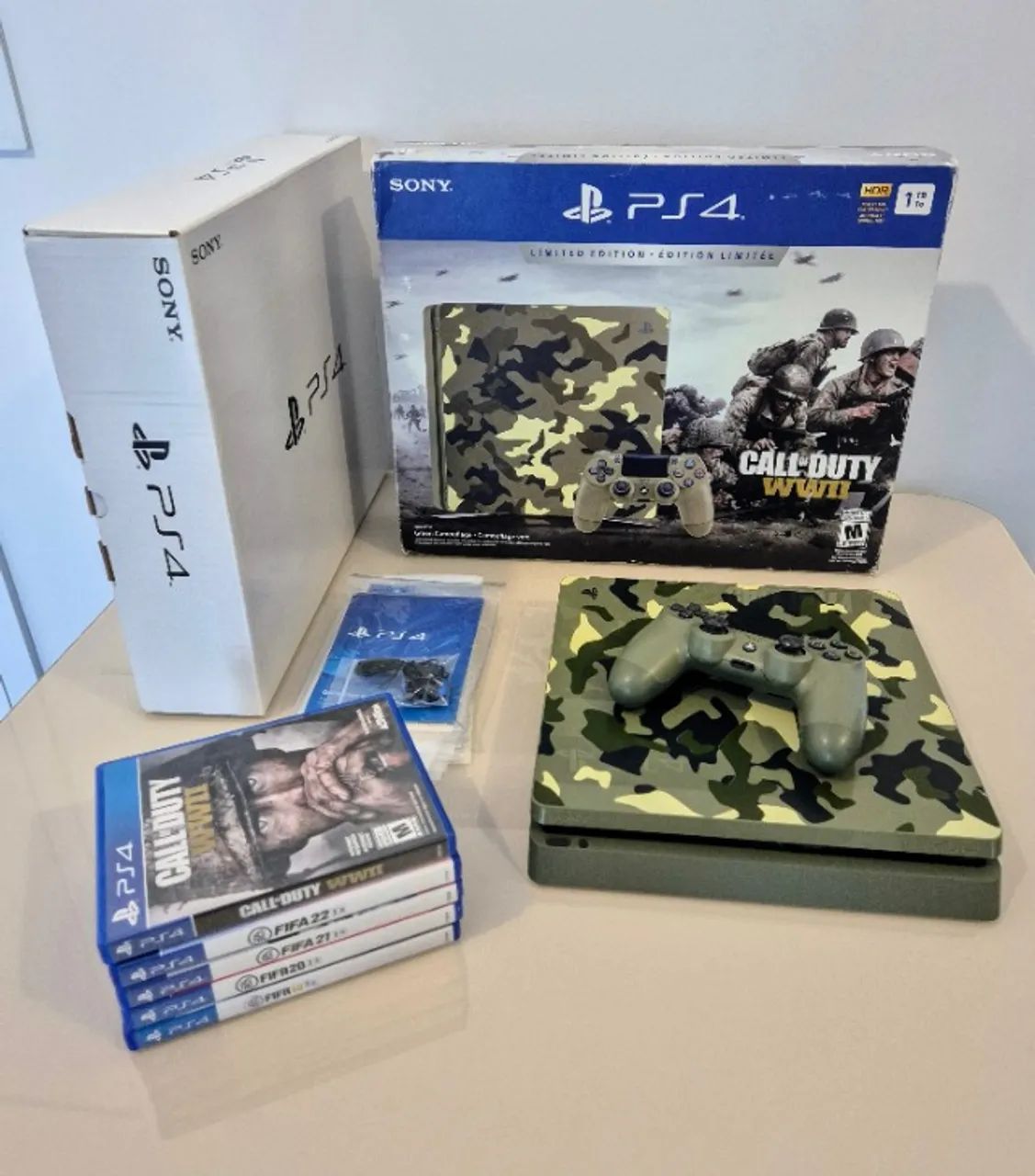 Playstation 4 Edição Limitada CoD WW2 Slim 1TB + 6 Jogos