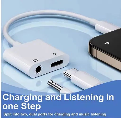 Adaptador de áudio 2 em 1 USB C para 3,5 mm