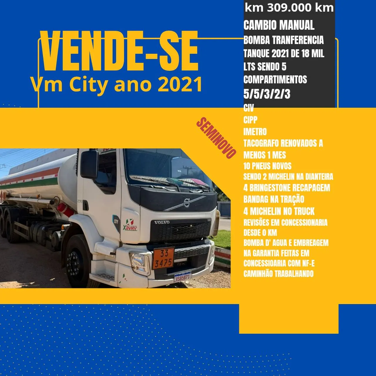 VM 270 TRUCK TANQUE 18 MIL LTS ANO 2021