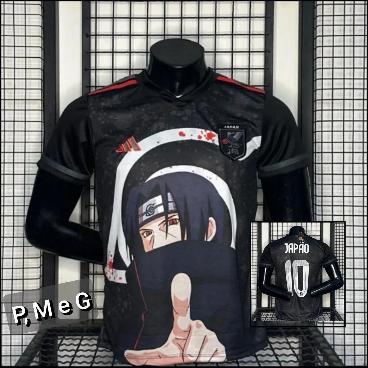 Camiseta de Futebol Japão animes - Naruto personagem itachi- Unissex