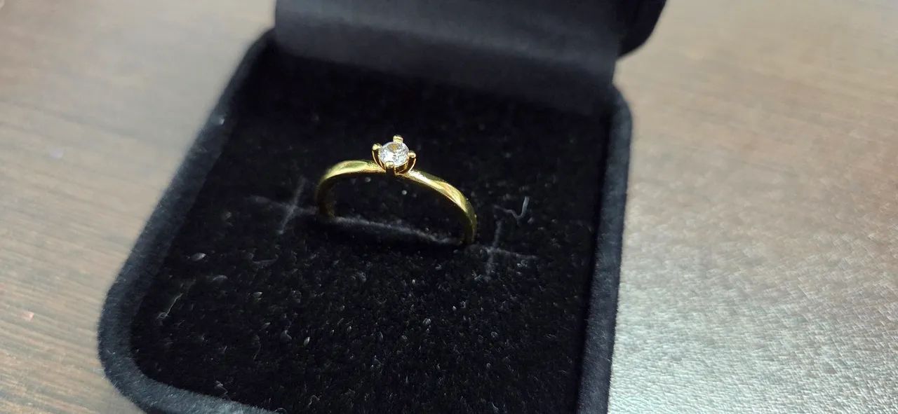 Solitário banho a ouro 18k  - Foto 3