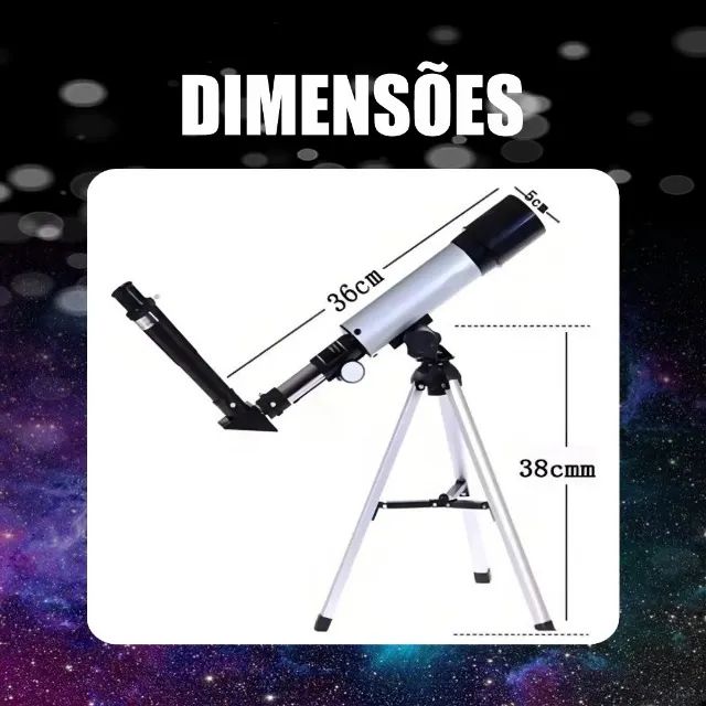 Telescópio Refrator Astronômico F36050 com Tripé + Acessórios - Até 90x - Foto 5