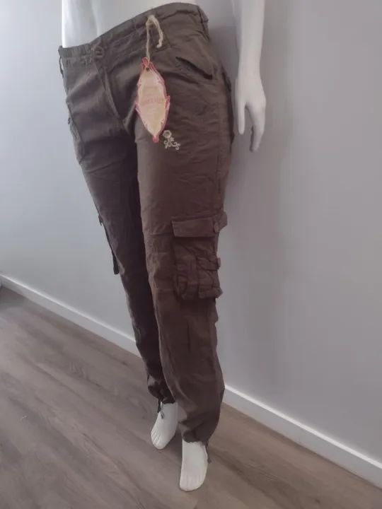 Calça Cargo Feminina Verde Militar - IMPORTADA - Foto 2