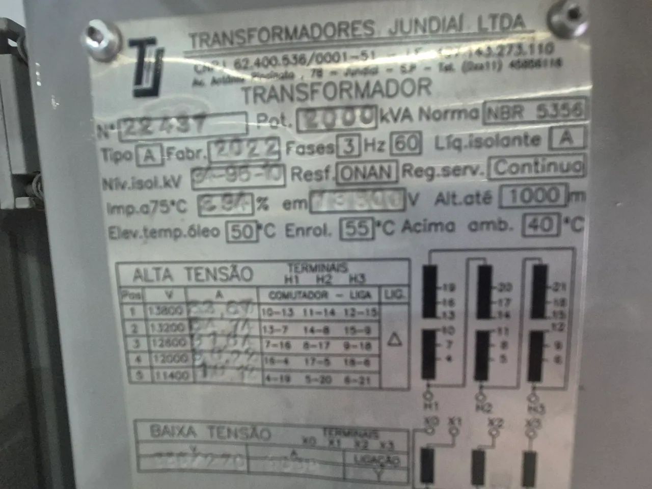 Transformador 13800v para 380v 2000kva - Foto 3