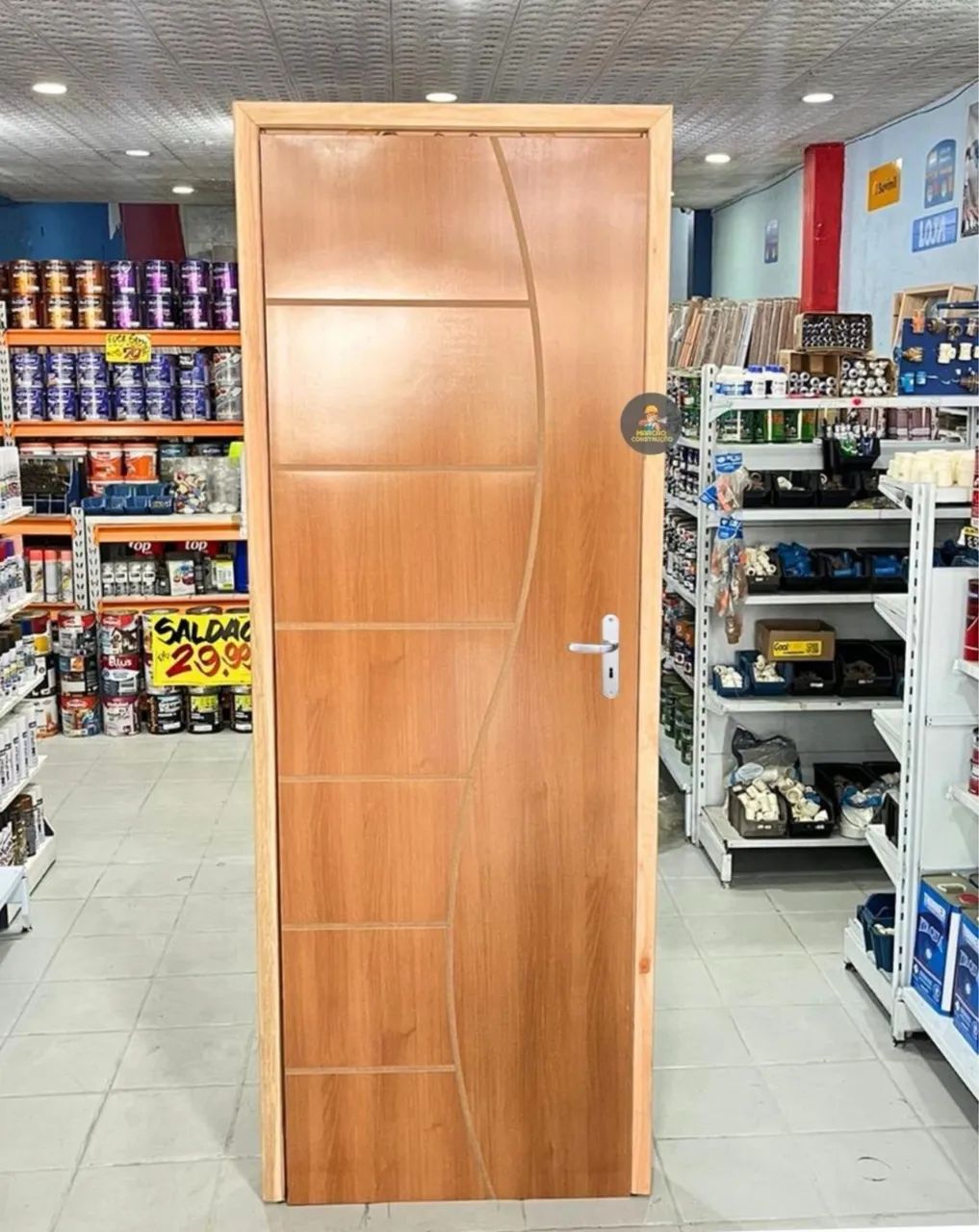 Folha de porta de madeira com caixonete em madeira 13 cm 