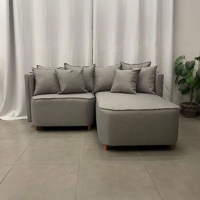 Sofá Opel 2 Lugares com Chaise Tecido Linho 180cm- Produto Novo Entrega Rápida - Foto 2