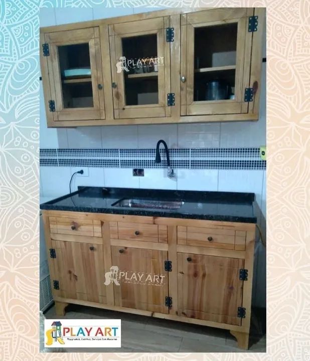 Armário de Cozinha em Madeira maciça kit completo 2.500,00