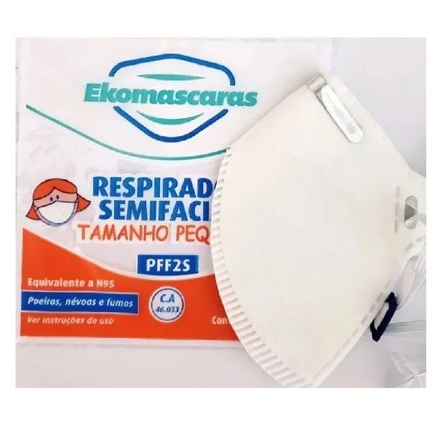 Kit com 6 unidades de Máscara Infantil PFF2 N95 Tamanho P - Branca /Rosa - Ekomascaras  - Foto 2