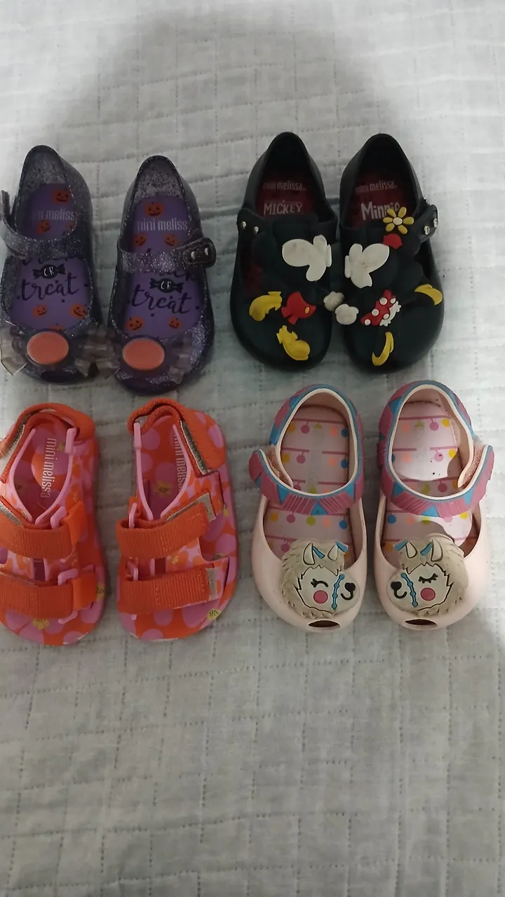 Sapatos infantis Melissa - Mickey, Minnie, Unicórnio e Halloween