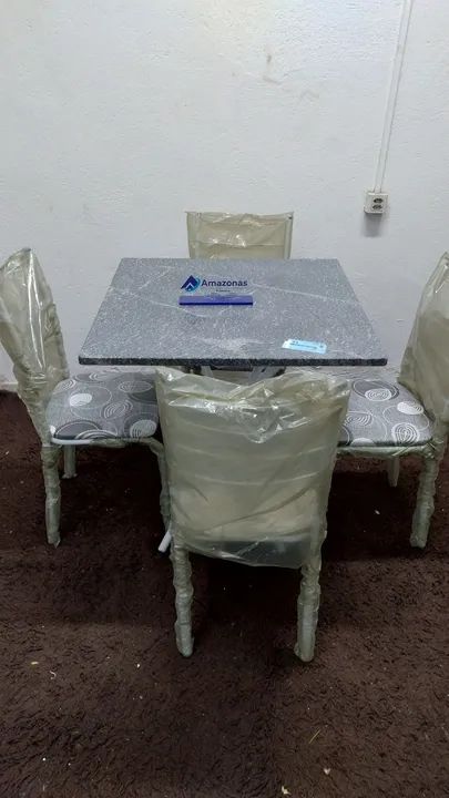 Conjunto Mesa de Jantar 4 Cadeiras - Branco - Foto 2