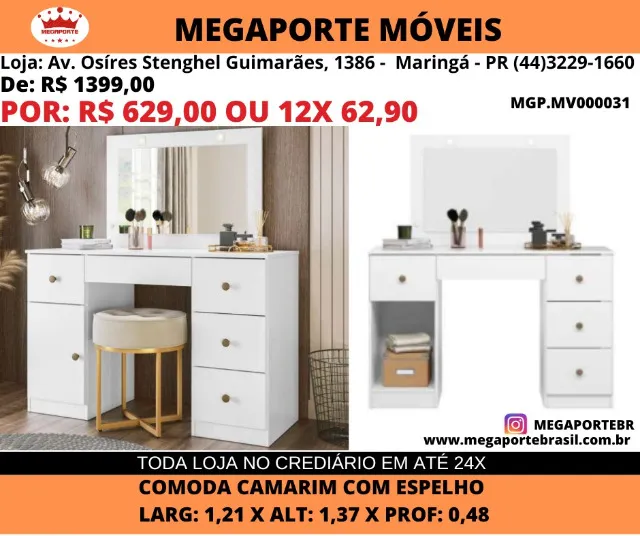 Penteadeira Camarim Sonhos C/Led