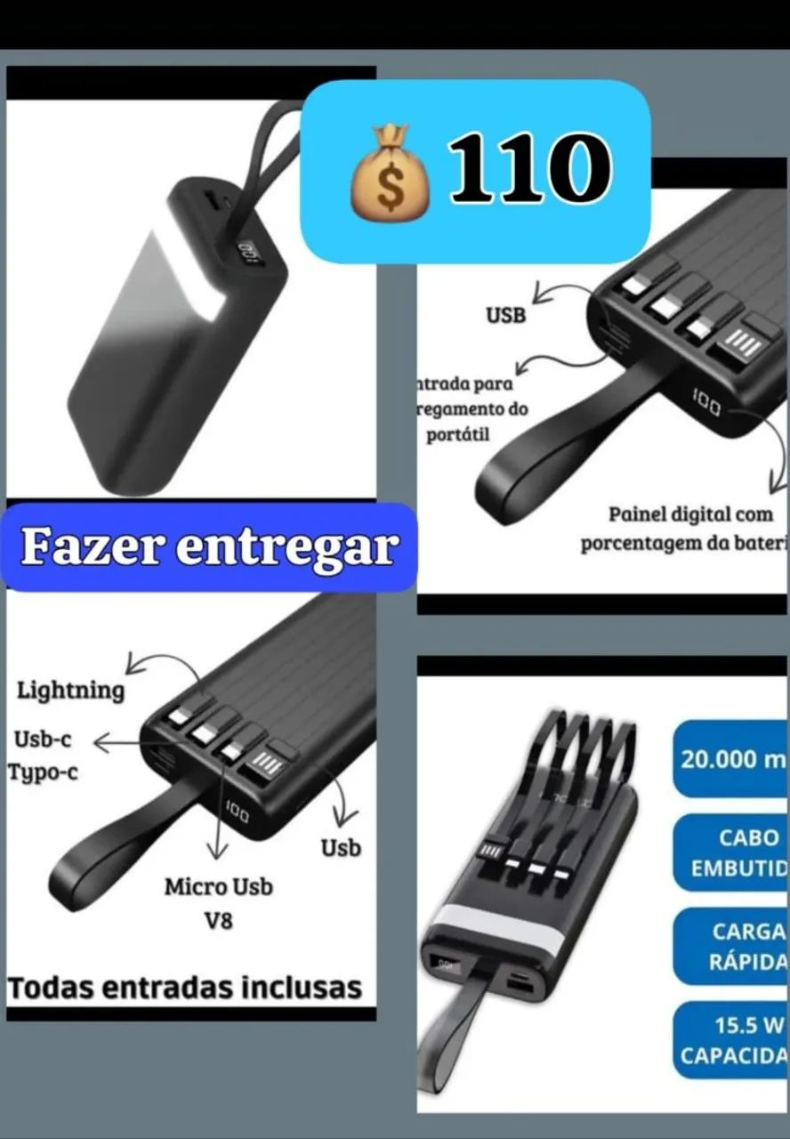 Carregador portátil  110 com entregar - Foto 3