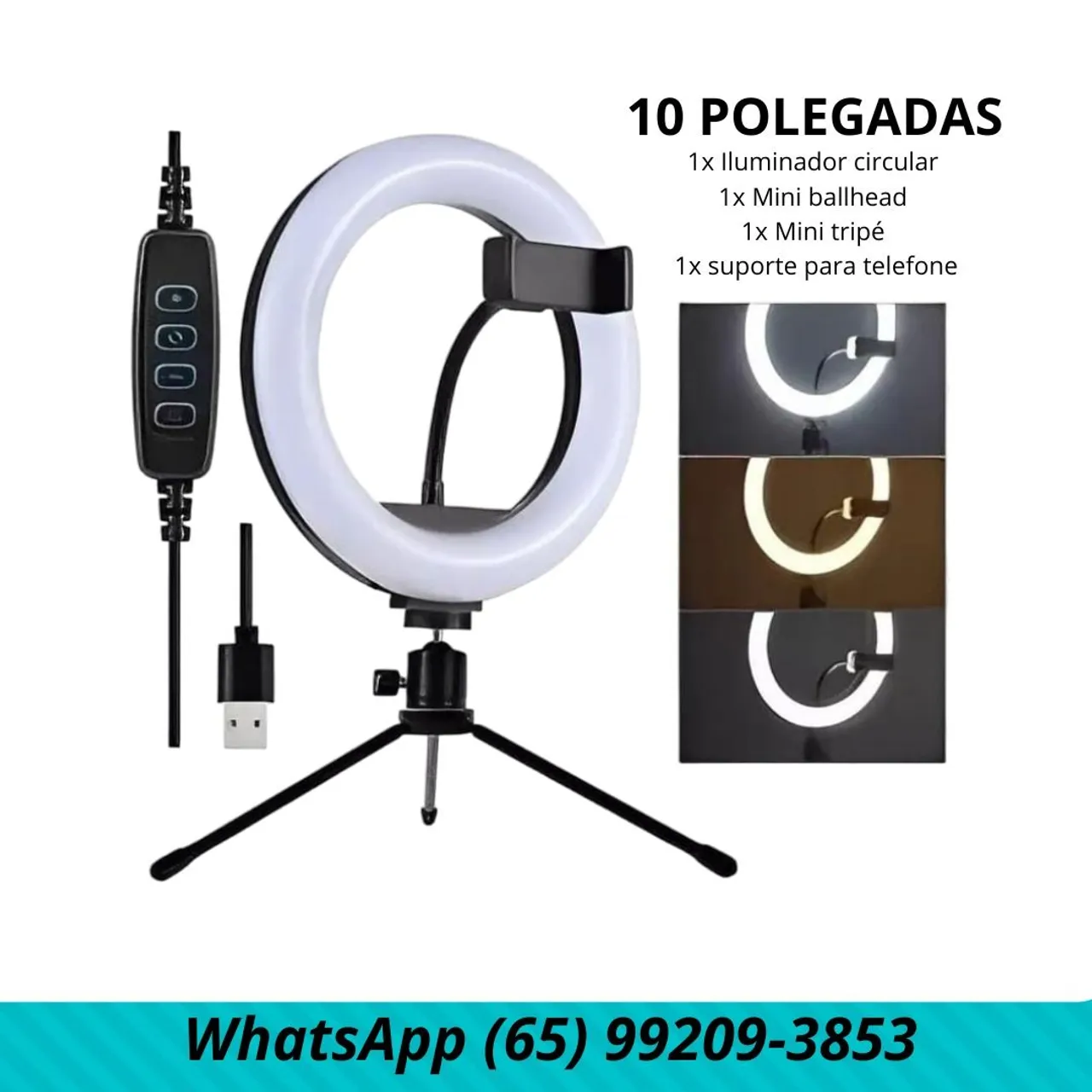 Ring light 10 polegadas de mesa