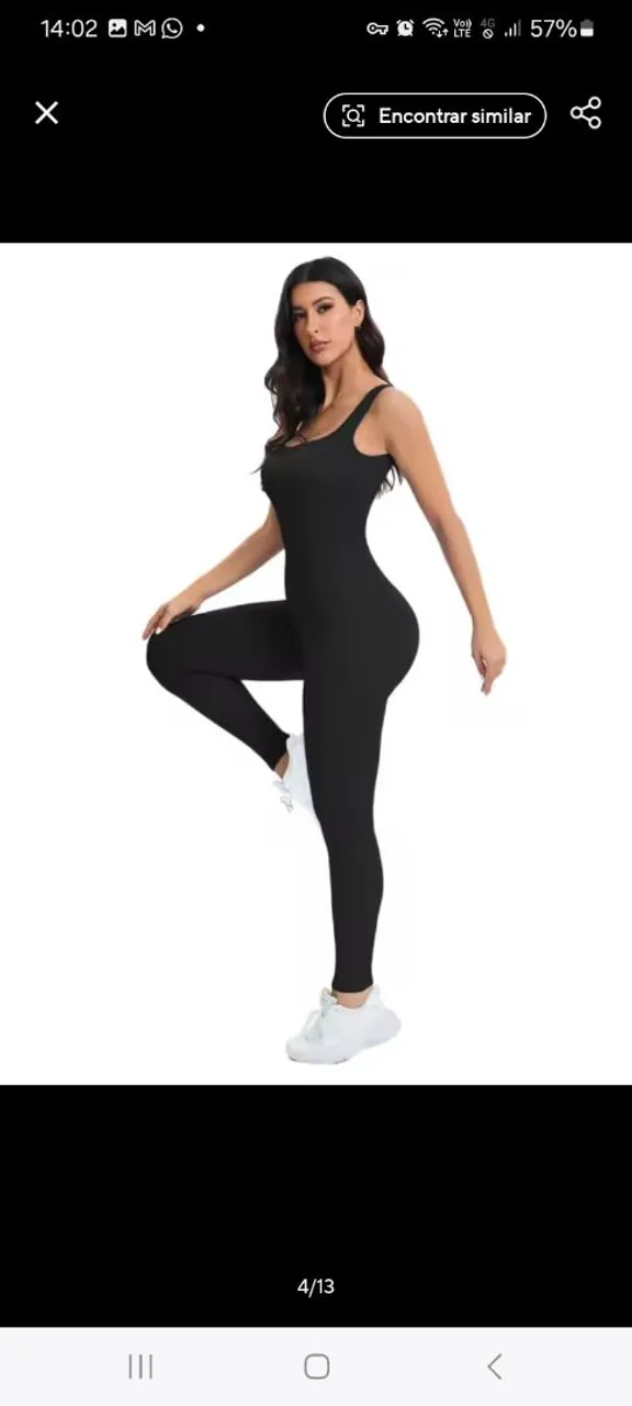 Macacão Feminino Fitness Preto
