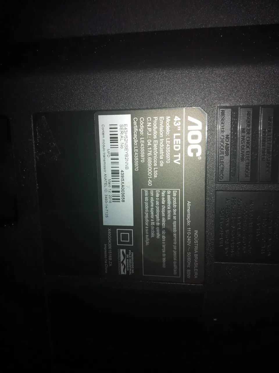Tv AOC tela com faixas. - Foto 4