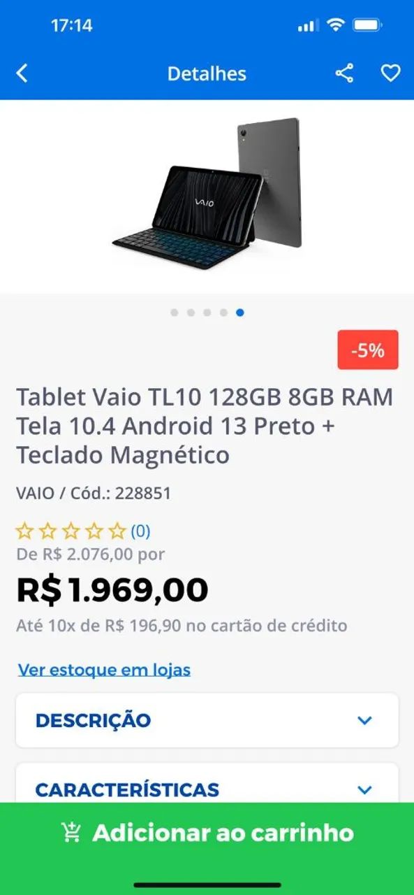Tablet Vaio TL10 128GB 8GB RAM Tela 10.4 Android 13 Preto + Teclado Magnético - Foto 2