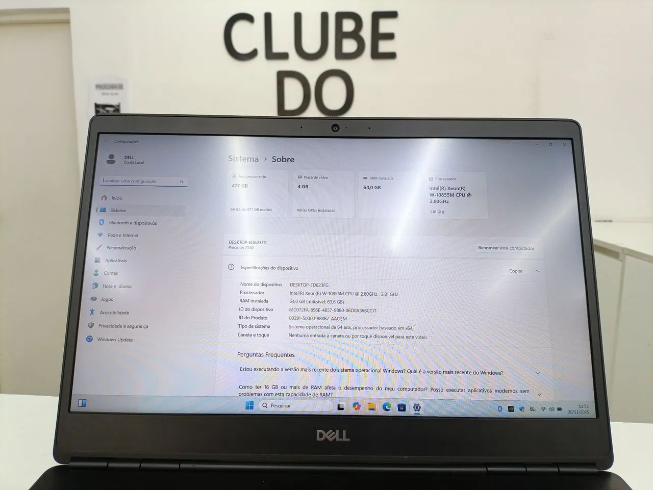 Notebook Dell Xeon 500 GB de SSD + 64 GB de ram - Notebooks