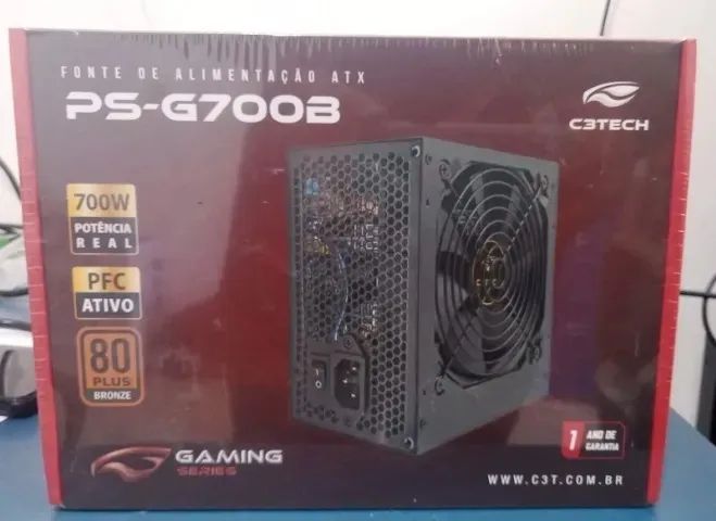 FONTE DE ALIMENTAÇÃO GAMER C3TECH ATX 700W PS-G700B NOVO LACRADO FRETE GRÁTIS PARA MACEIÓ
