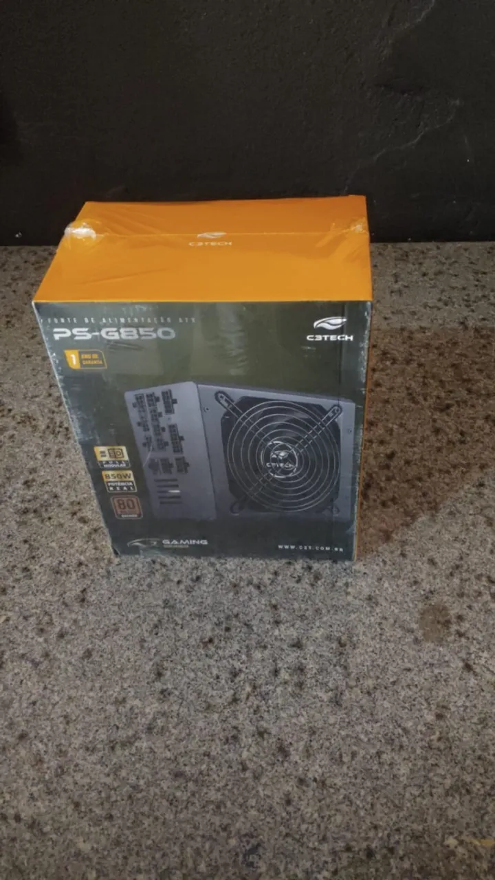 Fonte real modular 850w 80 plus nova lacrada com garantia
