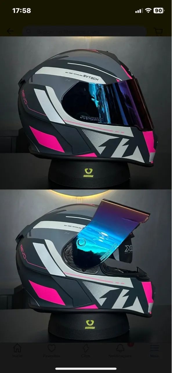 Capacete X11 REVO Preto e Rosa - Foto 3