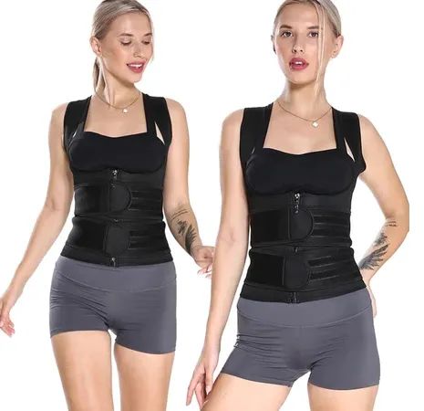 Cinta Mdeladora de Alta Compressao com Dupla Faixa de Ajuste Com Colete z1299 a - Foto 2